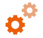 two cog gears, one larger than the other